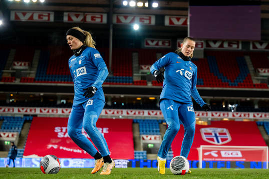 Mathilde Harviken and Elisabeth Terland of the Norwegian