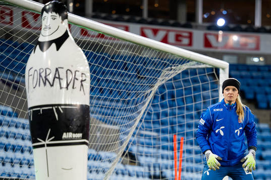 Goalkeeper Guro Pettersen of the Norwegian women's national