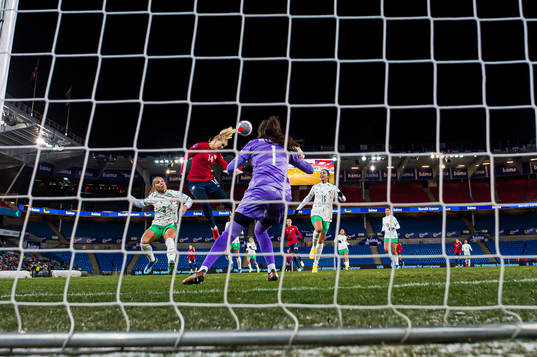 Ada Hegerberg of Norway scores the 1-0 goal