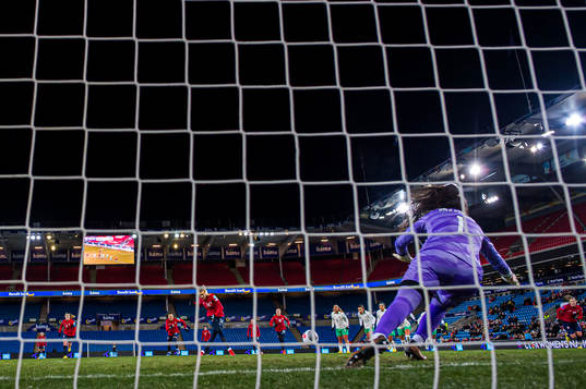 Ada Hegerberg of Norway scores the 2-0 goal