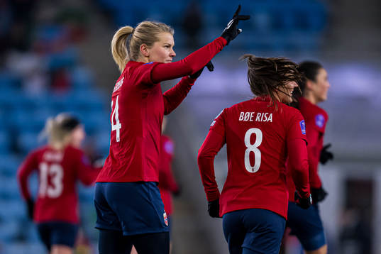 Ada Hegerberg of Norway celebrates