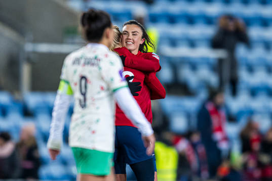 Ingrid Syrstad Engen of Norway celebrates