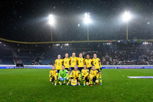 Starting eleven of Sweden ahead the UEFA Women's Nations