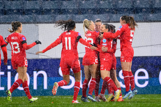 Ana-Maria Crnogorcevic of Switzerland celebrates