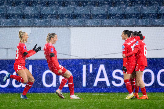 Ana-Maria Crnogorcevic of Switzerland celebrates