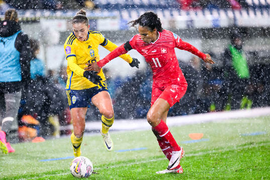 Filippa Angeldahl of Sweden and Coumba Sow of Switzerland