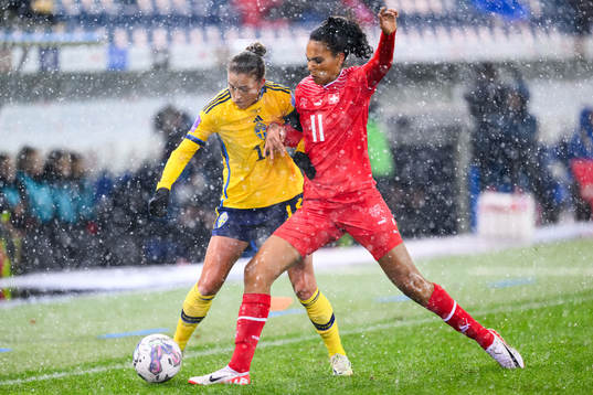 Filippa Angeldahl of Sweden and Coumba Sow of Switzerland