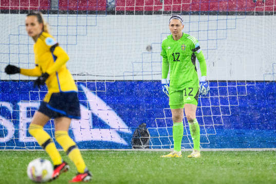goalkeeper Jennifer Falk of Sweden