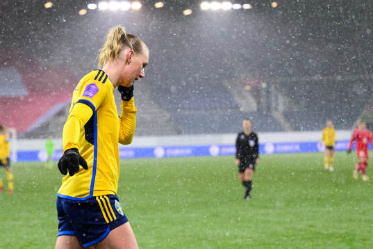 Stina Blackstenius of Sweden looks dejected
