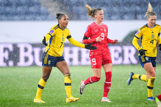 Madelen Janogy of Sweden reacts