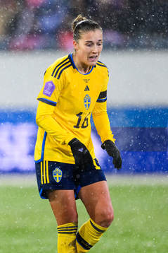 Filippa Angeldahl of Sweden looks dejected