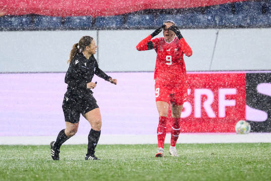 Ana-Maria Crnogorcevic of Switzerland reacts