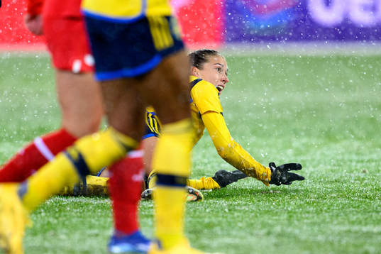 Filippa Angeldahl of Sweden reacts