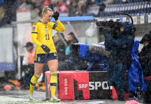 Stina Blackstenius of Sweden looks dejected