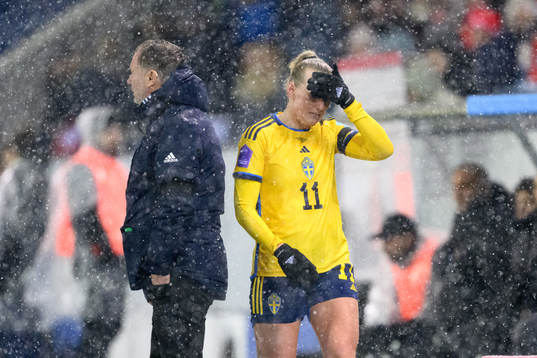 Stina Blackstenius of Sweden looks dejected