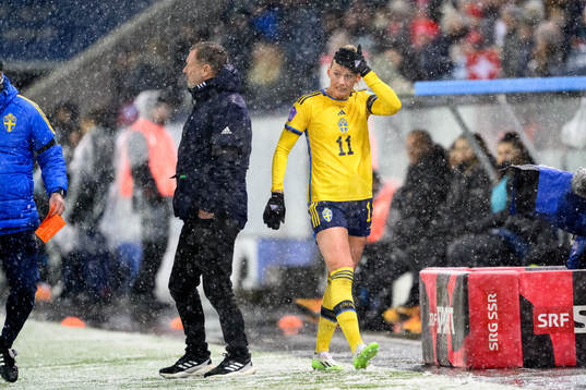 Stina Blackstenius of Sweden looks dejected