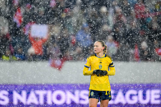 Matilda Vinberg of Sweden looks dejected