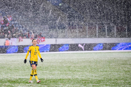 Matilda Vinberg of Sweden looks dejected