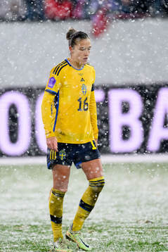 Filippa Angeldahl of Sweden looks dejected