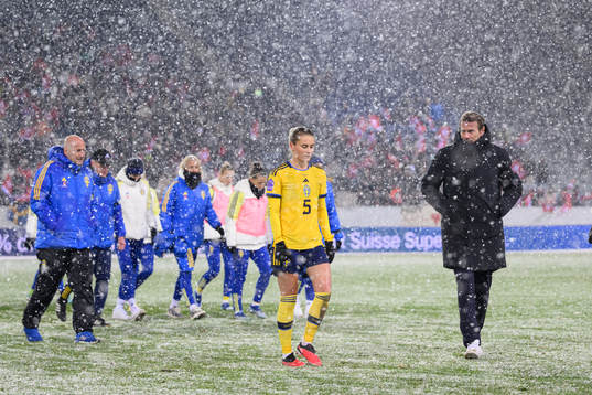 Amanda Nildén of Sweden looks dejected