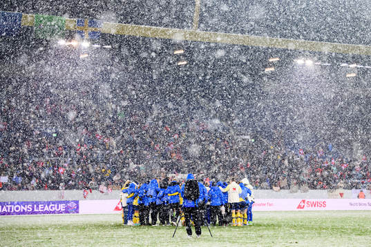 The Swedish team gather