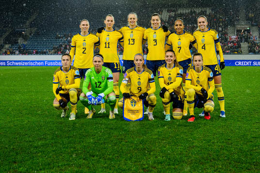 Starting eleven of Sweden ahead the UEFA Women's Nations