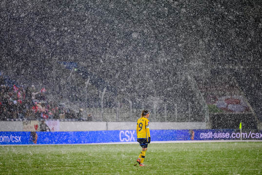 Kosovare Asllani of Sweden looks dejected