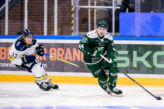 HV71s Måns Lindbäck och Färjestads Jonathan Andersson