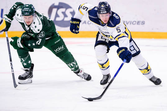 Färjestads Joakim Nygård och HV71s Victor Sjöholm