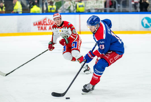 Frölundas Otto Stenberg och Oskarshamns Rasmus Bengtsson