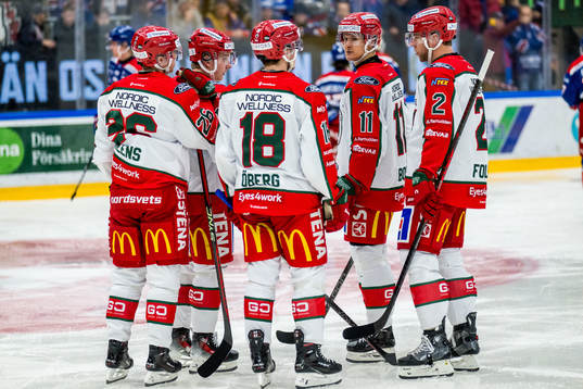 Frölundas spelare samtalar
