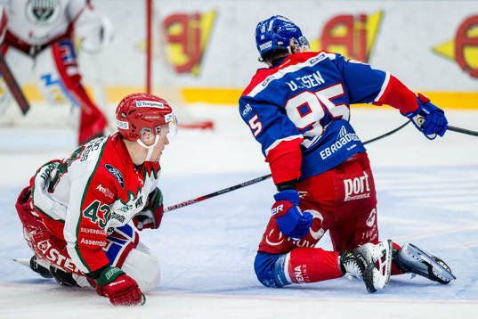 Frölundas Tom Nilsson och Oskarshamns Nick Olesen