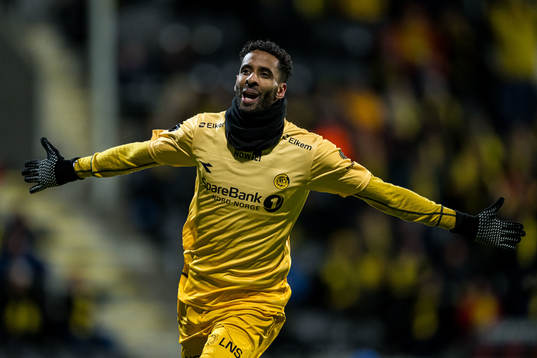 Amahl Pellegrino of Bodø/Glimt celebrates