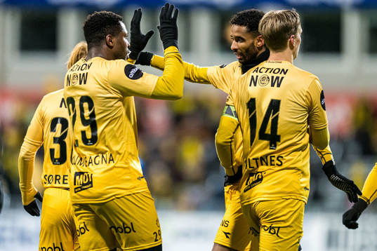 Amahl Pellegrino of Bodø/Glimt celebrates