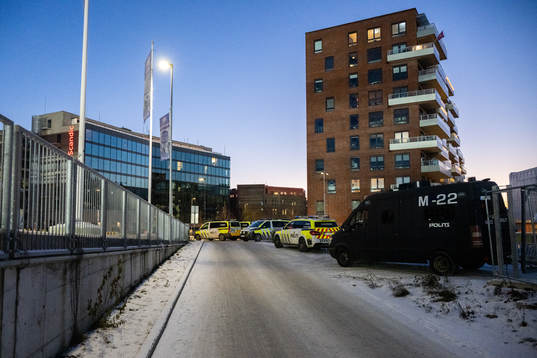 Police outside of Intility Arena