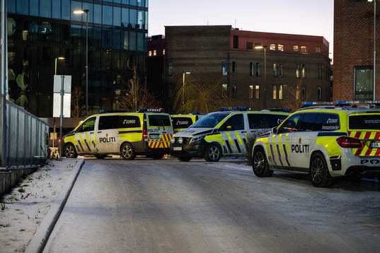 Police outside of Intility Arena