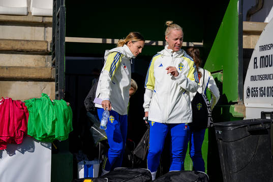 Nathalie Björn and Caroline Seger of Sweden of the women's