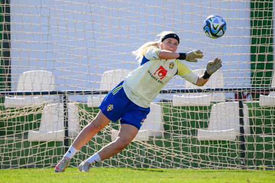 Goalkeeper Emma Holmgren of Sweden of the women's national