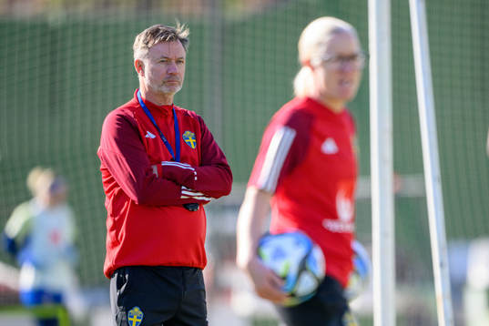 Head coach Peter Gerhardsson of Sweden of the women's
