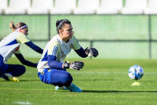 Goalkeeper Zecira Musovic of Sweden of the women's national