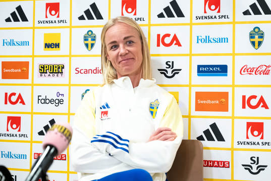 Caroline Seger of Sweden at a press event
