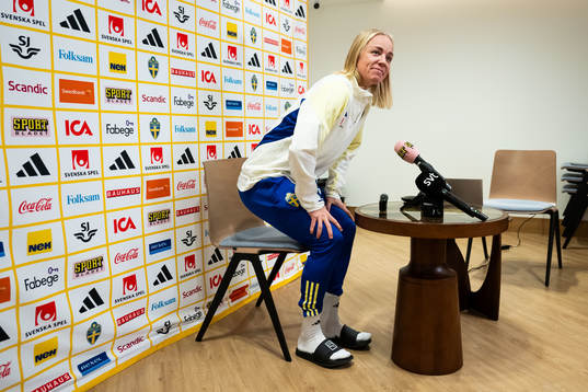 Caroline Seger of Sweden at a press event