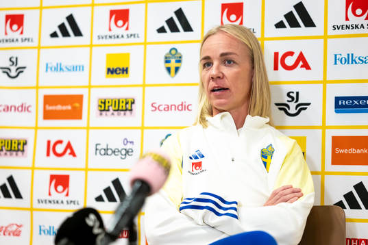 Caroline Seger of Sweden at a press event