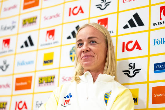 Caroline Seger of Sweden at a press event