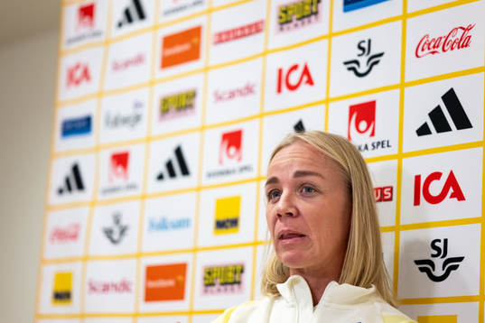 Caroline Seger of Sweden at a press event