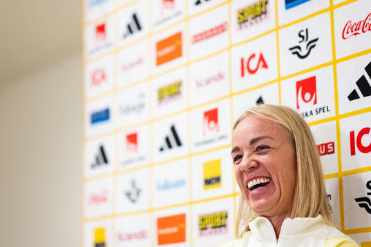 Caroline Seger of Sweden at a press event