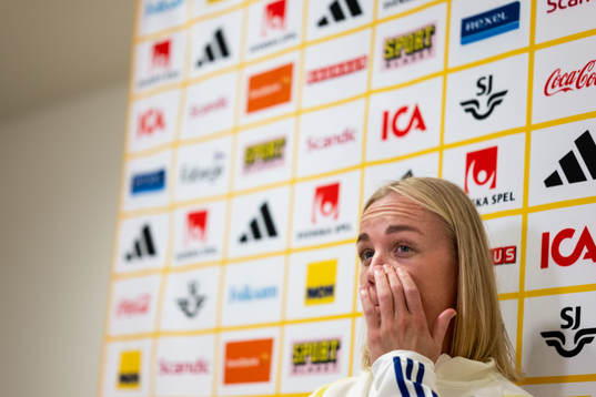 Caroline Seger of Sweden at a press event
