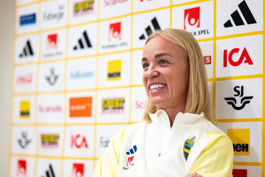 Caroline Seger of Sweden at a press event