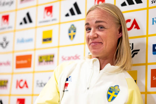 Caroline Seger of Sweden at a press event