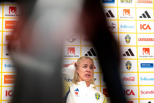 Caroline Seger of Sweden at a press event